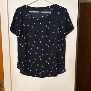 Banana Republic Black Blouse with White Design